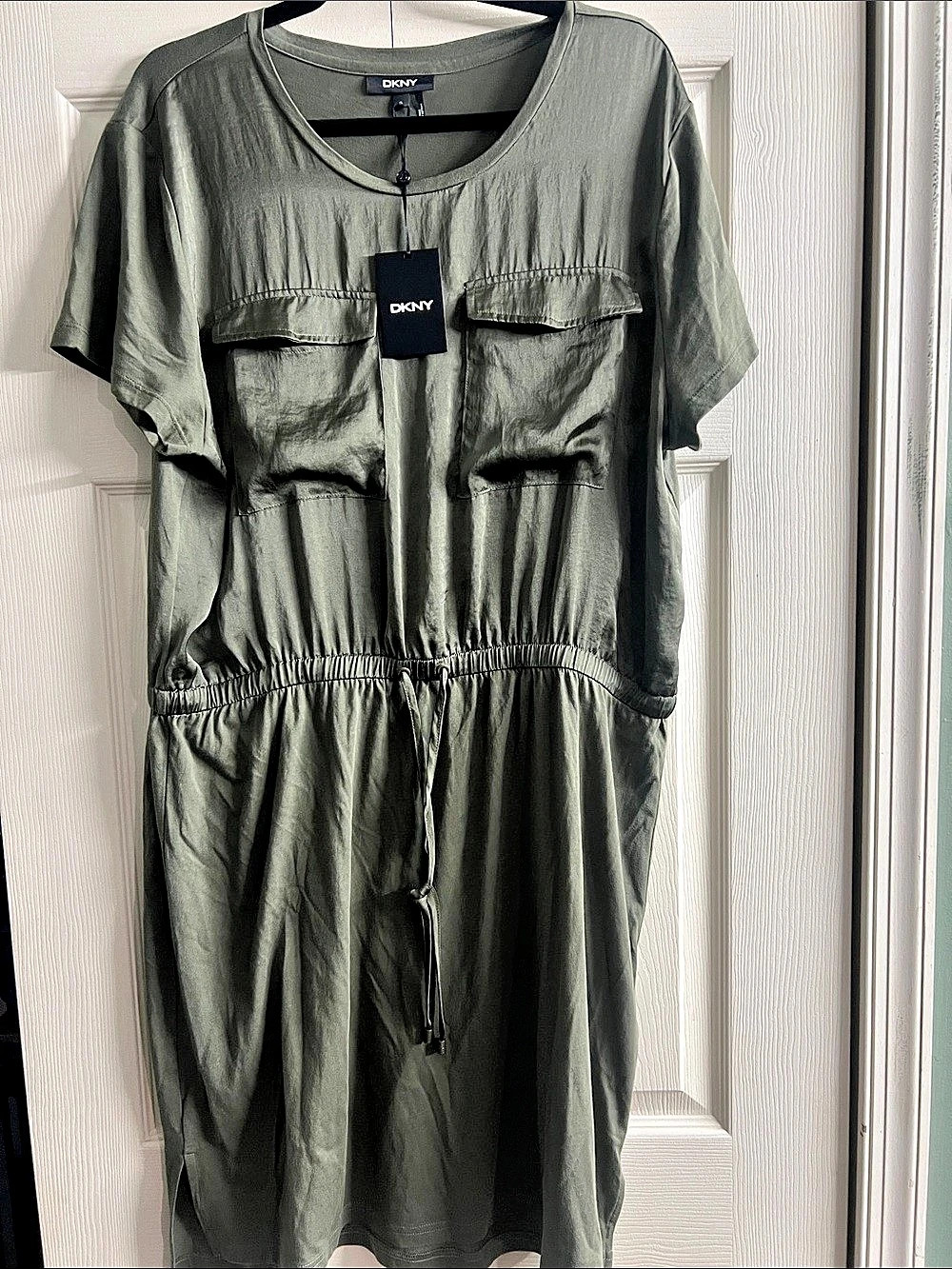 DKNY Mini Utility Dress Green Size XL NWT